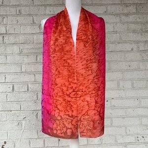 Watercolor Raw Edge Silk Scarf